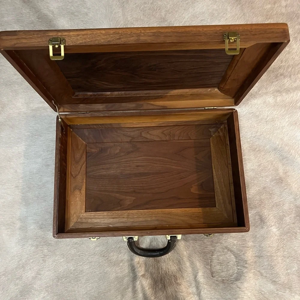Elegant Wooden Briefcase with Handle